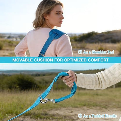 10FT Hands Free Dog Leash for Small Medium Large Dogs, Heavy Duty Reflective Dog Leash with Traffic Handle, Seat Belt Buckle & Poop Bag Holder (Blue) - color: Blue, size: 10FT