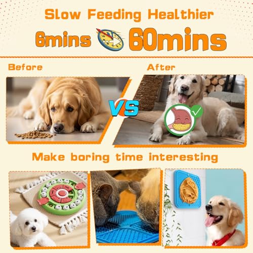 4 in1 Dog Puzzle Toy Set - Slow Feeder & Lick Mat for Puppy IQ Training & Mental Stimulate Treat Dispensing Ball | Pet Enrichment Interactive Toy (4 in 1 Blue+Green) - color: 4 in 1 Blue+Green