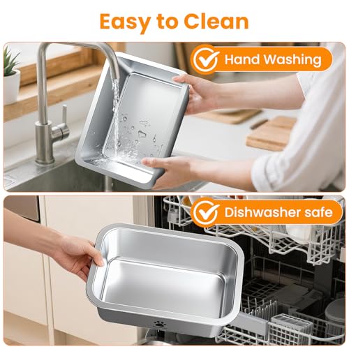 URPOWER 2 Pack 1.25 Gallon Large Dog Water Bowl, Thickened Stainless Steel Dog Water & Food Bowls with Non-Slip Mat, Spill-Proof Metal Pet Bowl Set for Medium, Large, X-Large Dogs, Indoor/Outdoor Use - size: 1.25 Gallon