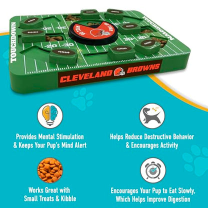 Pets First NFL Cleveland Browns Large Puzzle Toy, New Size, Interactive Dog Treat & Slow Feeding Toy - color: CLEVELAND BROWNS, size: Large