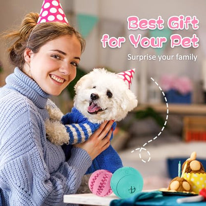 HIPPIH Dog Puzzle Toys & Interactive Toys for Large & Small Dogs - IQ Training, Chewing, Teeth Cleaning & Treat Dispensing - 2 Pack - color: blue+pink, size: 3.14inch+2.75inch