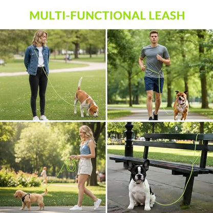 8.2ft Hands Free Dog Leash,Versatile Waist & Crossbody Lead for Medium Dogs,Waterproof & Adjustable for Running Jogging Walking, 360° Swivel Metal Buckle (Green) - color: Green