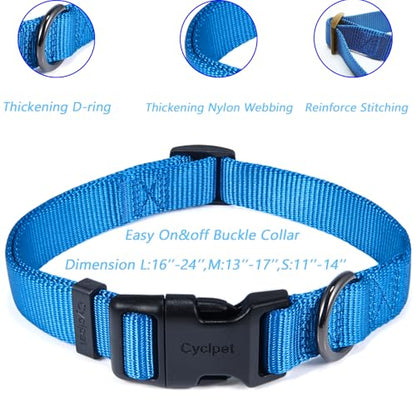 Premium Classic Nylon Adjustable Dog Collars,Soft and Regular 3/4 Inch Wide Dog Collars with Quick Release Buckle for Medium Dogs Walking and Training. (Medium, Classic Blue) - color: Classic Blue, size: Medium 13-17 Inches