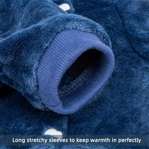 FabriCastle Dog Hoodie Sweater for Small Dogs Boy and Girl, Dog Clothes XS XXS Puppy Sweatshirt, Pet Outfit, Cat Clothing Super Soft Warm Snap On Closure (Navy, XX-Small) - color: Navy, size: XX-Small