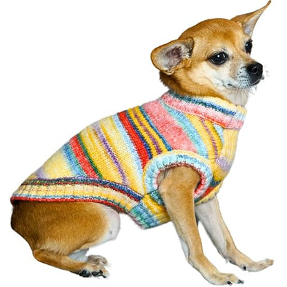 Blueberry Pet Dog Sweater - Award-Winning Christmas Sweater for Dogs | Cozy Knit Fabric, Gradient Dip Dye | Warm Dog Christmas Sweater | 22" Back, 30.25"-33" Chest, 21" Neck | Machine Washable - color: Rainbow Hue, size: 22 inch (Pack of 1)