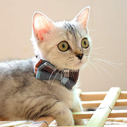 Bowtie Cat Collars Breakaway with Bell, Adjustable Cute Kitty Collars Safety Buckle Kitten Collar for Cat Puppy 7.5-11in (14) - color: 14