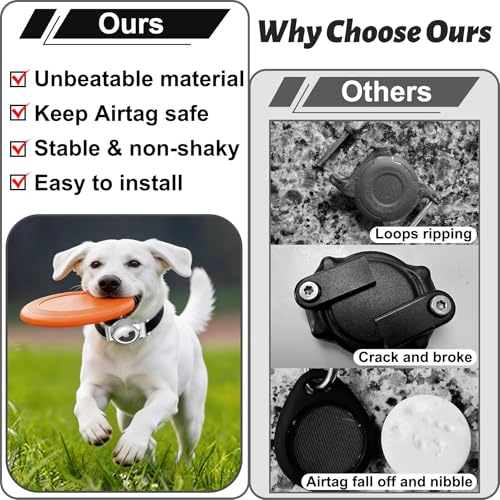 SANKALA Airtag Dog Collar Holder, Chew-Proof Stainless Steel & Waterproof Airtag Holder, Slide-On Opening Design, Fits Snap Closure Collars, Full Coverage Protective Case (Medium, 1 Pack) - size: Medium