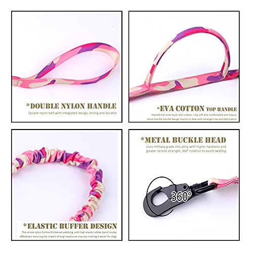 Tactical Dog Collar and Leash Set Adjustable Military Nylon Dog Collar with Control Handle and Heavy Duty Metal Buckle for Large Dogs（Pink Camo S - color: Pink Camo SET(collar+leash), size: Small (Pack of 1)