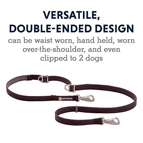 Ruffwear, Switchbak Hands‑Free Dog Leash, Adjustable 2.5–7 ft, Double‑Ended Lead with Lockable Crux Clips and Sliding V‑Rings, Waist‑Worn, Over‑Shoulder or Handheld, Blue Pool - color: Blue Pool