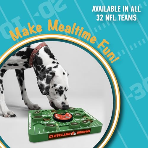 Pets First NFL Cleveland Browns Large Puzzle Toy, New Size, Interactive Dog Treat & Slow Feeding Toy - color: CLEVELAND BROWNS, size: Large