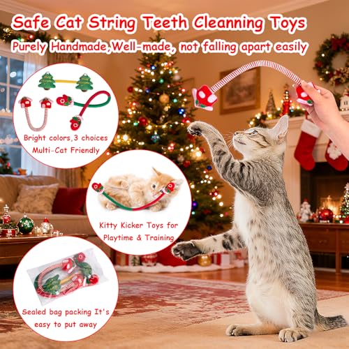 Retro Shaw Cat Chew Ropes 3PCS, Kitten Teething Toys for Indoor Cats, Natural Catnip Kicker Toys for Boredom Relief, Handmade Catnip Toys for Dental Health, Gift for Kitty - style: Rope-3