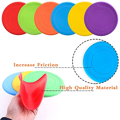Bvrbaory 6 Pack Dog Flying Discs - Interactive, Soft Floating Saucer for Small, Medium Dogs - Safe on Teeth