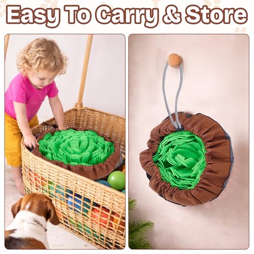 Snuffle Mat for Dogs | Travel-Friendly & Durable Dog Sniff Mat | Encourages Foraging, Mental Stimulation, Slow Eating | Interactive Dog Activity Mat for Puppies & Adult Dogs (Green) - color: Green