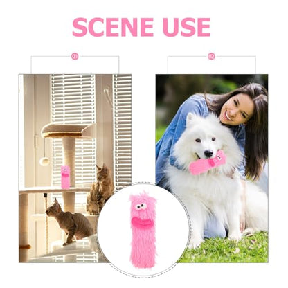 ERINGOGO Catnip Plush Pillow for Indoor Kittens Interactive Chew Soft Plush Sturdy Bite-Resistant Light Pink Kitten Playtime Pet