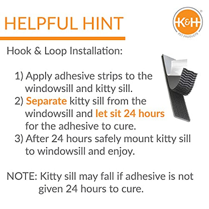 K&H Pet Products Kitty Sill Heated Cat Window Perch for Large Cats, Orthopedic Window Hammock Bed Holds 40LBS, Washable Cover, Kitty Windowsill Bed Seat for Indoors - Cream Fleece, Heated, 14 X 24in - style: Heated