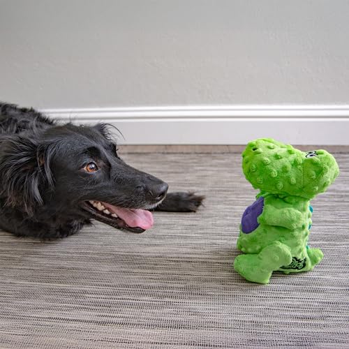 goDog Dinos T-Rex Squeaky Plush Dog Toy with Chew Guard Technology, Durable Fabric & Squeaker for Active Play, Green, Large - color: Dinos T-Rex (Green), size: Large