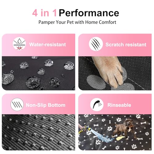 Dog Playpen Bottom Pad Mat for 36" 4-Panel Playpens - Scratch & Chew-Resistant Puppy Pen Floor Mat with Hook & Loop Fasteners, Waterproof & Leakproof, Non-Slip (Black) (Playpen Not Included) - color: Black