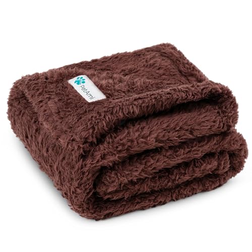 PetAmi Dog Blanket for Small Medium Dogs Brown, Fluffy Soft Puppy Blanket, Sherpa Fleece Cat Blanket for Kitten Doggie, Calming Pet Blanket Throw for Couch Sofa Bed Washable, Medium 29x40 - color: Brown, size: Medium (29x40)