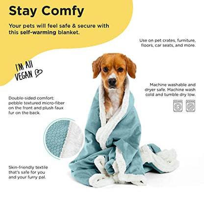 Best Friends by Sheri Premium Self-Warming Ilan Microfiber Faux Fur Pet Throw Blanket 40x50 in Tide Pool - color: Tide Pool