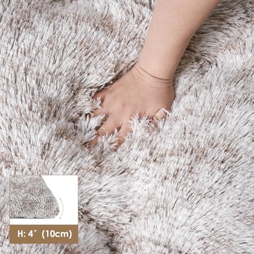 EHEYCIGA Fluffy Dog Crate Bed for Small Dogs, Plush Faux Fur Crate Pad, Calming Anti Anxiety Small Dog Bed, Washable Soft Warm Mat with Non-Slip Bottom, Brown - color: Brown, size: 23.6 x 17.5
