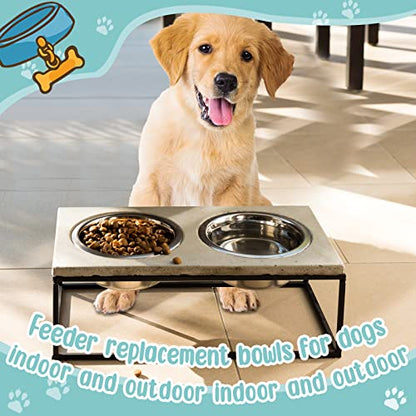 Yahenda 6 Pcs Stainless Steel Metal Dog Bowls Bulk Replacement Basic Thickened Pet Bowls for Small Medium Large Dogs, Dishwasher Safe(11 Inch) - size: 11 Inch