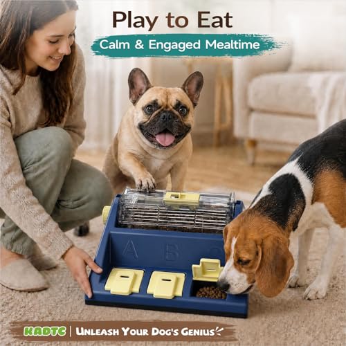 Dog Puzzle Toy, Large Size, 2 Levels of Challenge, Paw-Activated Rolling Treat Dispenser, Slow Feeder & Mental Stimulation for Small/Medium Dogs Enrichment Toys