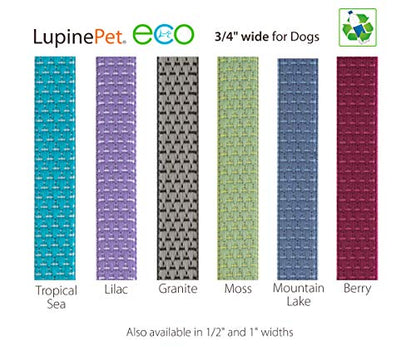 LupinePet Eco 3/4" Mountain Lake 6-Foot Padded Handle Leash for Medium and Larger Dogs - size: 3/4 inch wide; 6-foot