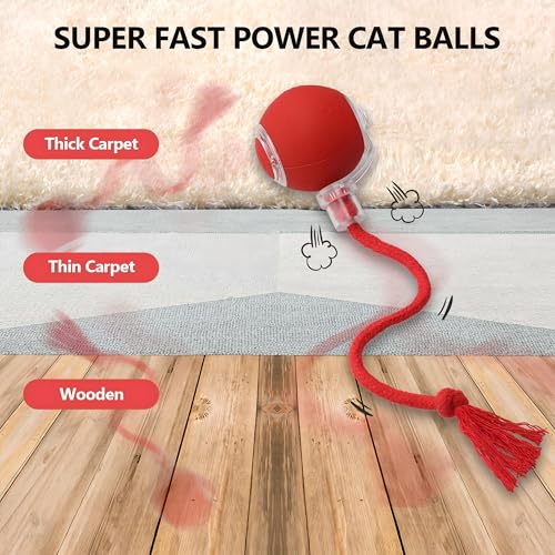 2026 Newly Upgraded Version 3.0 Cat Toys, Cool Intelligent Interactive Cat Ball for Indoor Bored Cats, Automatic Rolling Ball 3.0 Puzzle Toy, Electronic Rolling Pet Chase (Yellow-1 pcs) - color: 07 - Yellow-1 pcs