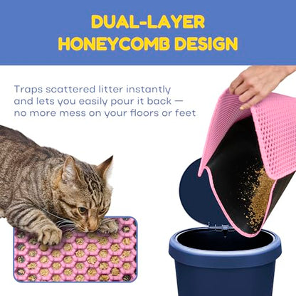 Cat Litter Mat. Easy to Clean, Waterproof, Urine-Proof