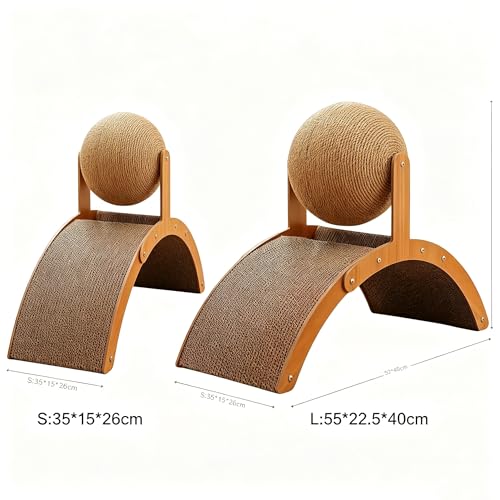 Interactive Cat Scratcher, Cat Scratching Post Design with Arch Bridge Balls-Stylish CatScratching Board, Natural Sisal Scratcher Ball, Fun and Engaging Scratching Post for Exercise - color: 2PCS Small, size: free size