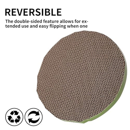Round Cat Scratcher Replacement Pads -Circle Scratcher Pad Cardboard Cat Scratchers Refill 10 inch Diameter 7/8 inch Thickness(Green and Yellow Cardboard 4PCS) - color: Green and Yellow cardboard 4PCS