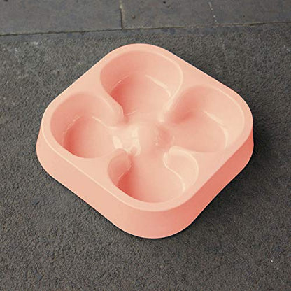 Healthy Slow Feeding Dog Bowl for French Bulldog -Slow Feeder Dog Bowl No Chocking Dog Cat Food Water Bowl with Four-Leaf Clover Pattern (Pink) - color: Pink