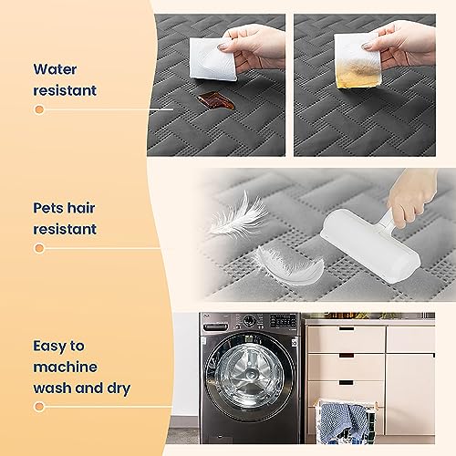 gogobunny 100% Double Sided Waterproof Dog Blanket Soft Pet Bed Cover Reversible Protect Furniture Couch Sofa Car for Puppy Cat Kids (Dark Grey/Light Grey, 30x30 Inch (Pack of 1)) - color: Dark Grey/Light Grey, size: 30x30 Inch (Pack of 1)
