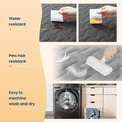 gogobunny 100% Double Sided Waterproof Dog Blanket Soft Pet Bed Cover Reversible Protect Furniture Couch Sofa Car for Puppy Cat Kids (Dark Grey/Light Grey, 30x70 Inch (Pack of 1)) - color: Dark Grey/Light Grey, size: 30x70 Inch (Pack of 1)