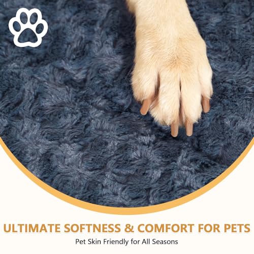 Dog Bed Mat Washable Reversible Dog Crate Pad Soft Fluffy Pet Kennel Beds with Anti-Slip Bottom Dog Cat Sleeping Mattress for Large Dogs, 41x27x1.5 Inch, Gray - size: 41”x27"x1.5"