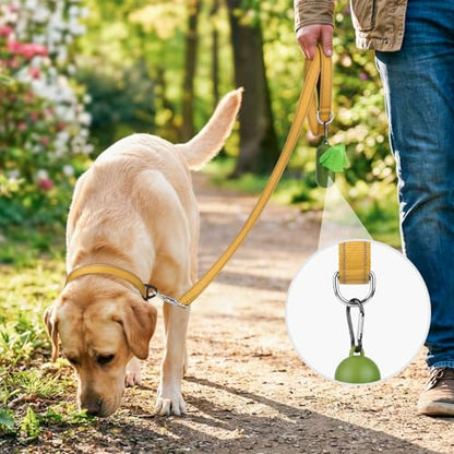 Joytale Dog Leash, 4 FT Double-Sided Reflective, Padded Handle Nylon Heavy Duty Leashes for Small Dogs Walking, Khaki - color: Khaki, size: 4 ft Narrow