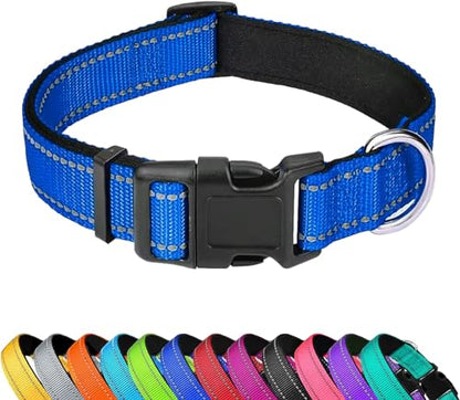 Reflective Dog Collar, Adjustable Soft Neoprene Padded Nylon Pet Collars with Buckle for Puppy and Small Dogs, Cats, Navy Blue,XS - color: Navy Blue, size: X-Small