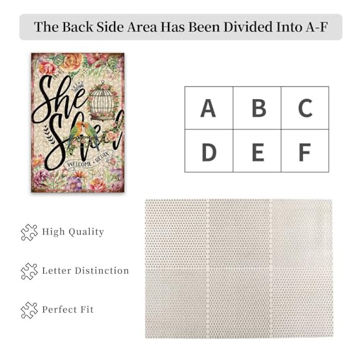 500 Pieces Jigsaw Puzzles for Adults, She Shed Welcome Relax Lovebird Flower Art Puzzle, Stress Relief Logical Thinking Brain Teaser Puzzle 20.4x15 Inch - color: Wooden Puzzle16, size: 500 Piece pcs