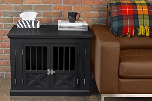 Merry Products Triple Door Medium Dog Crate, Dog Kennel, Dog Cage - color: Black