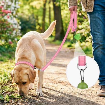 Joytale Dog Leash, 6 FT Double-Sided Reflective, Padded Handle Nylon Heavy Duty Leashes for Small Dogs Walking, Pink - color: Pink, size: 4 ft Narrow