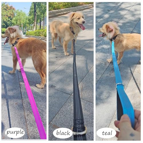Bungee Dog Leash- 5FT Shock Absorbing & Reflective Nylon Leash | Anti-Pull Training for Small/Medium Dogs | 2cm Wide, 6 Colors (Pink) - color: Pink