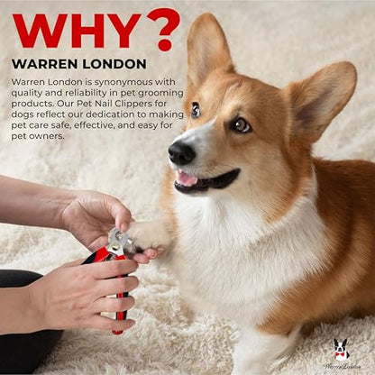 Warren London Dog Nail Clippers for Small Medium & Large Dogs – Professional Pet Nail Trimmer with Stainless Steel Blade, Safety Guard & Non-Slip Ergonomic Handle for Safe Easy Grooming - style: All Dog Sizes