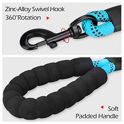 PoyPet Dog Harness and Leash Combo, Escape Proof No Pull Vest Harness, with 5 Feet Leash, Reflective Adjustable Soft Padded Pet Harness with Handle for Small to Large Dogs(Blue,M) - color: Blue, size: Medium