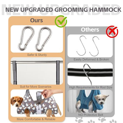 ATESON Dog Grooming Hammock Harness for Medium Dogs Nail Trimming, Dog Sling for Cutting Nails, Dog Hanging Holder Hanger for Clipping Nails with Nail Clippers, Nail File - size: M for Medium Dogs 55LB