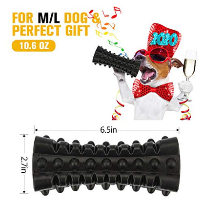Indestructible Squeaky Dog Toy – Tough Rubber Chew Toy for Aggressive Large Dogs, Durable and Safe for Interactive Play - color: Black