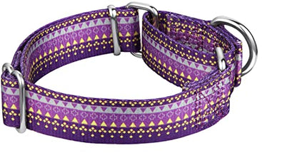 Martingale Dog Collar Dark Purple, Neck 11"-15.5", Wide :1", Soft Durable No Pull Anti-Escape Pet Collar for Small Dogs - color: Dark Purple, size: Small/Medium: 11"-15.5", 1" Wide