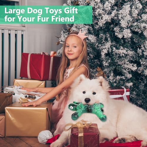 Letsmeet Heavy Duty Nylon Dog Bone Chew Toys - Real Bacon Flavor, Long-Lasting for Aggressive Chewers & Large Breeds - color: Green1