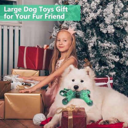 Letsmeet Heavy Duty Nylon Dog Bone Chew Toys - Real Bacon Flavor, Long-Lasting for Aggressive Chewers & Large Breeds - color: Green1