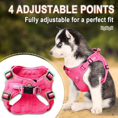 Dog Harness Step in Dog Vest Harness, Reflective Adjustable Puppy No Pull Harness Breathable Soft for Small and Medium Dogs Cats, Pink, XXS - color: Pink, size: XX-Small
