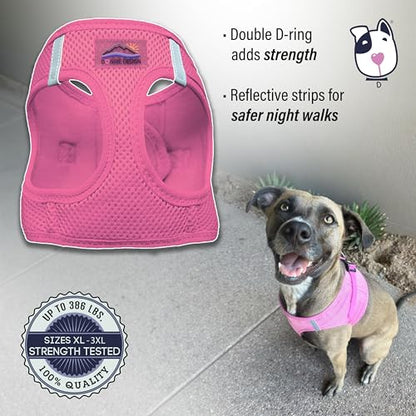 Doggie Design Dog Harness - No Choke Dog Harness, Dog Vest, Mesh Polyester, Pet Harness, Simple Step in and Go Design, Harness for Dog - Candy Pink, XL - color: Candy Pink, size: X-Large